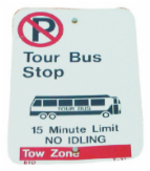 Tour bus stop sign