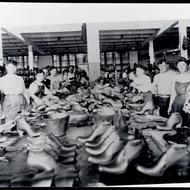  Shoe conveyer starting at Hood Rubber, circa 1900-1930, Watertown Public Library